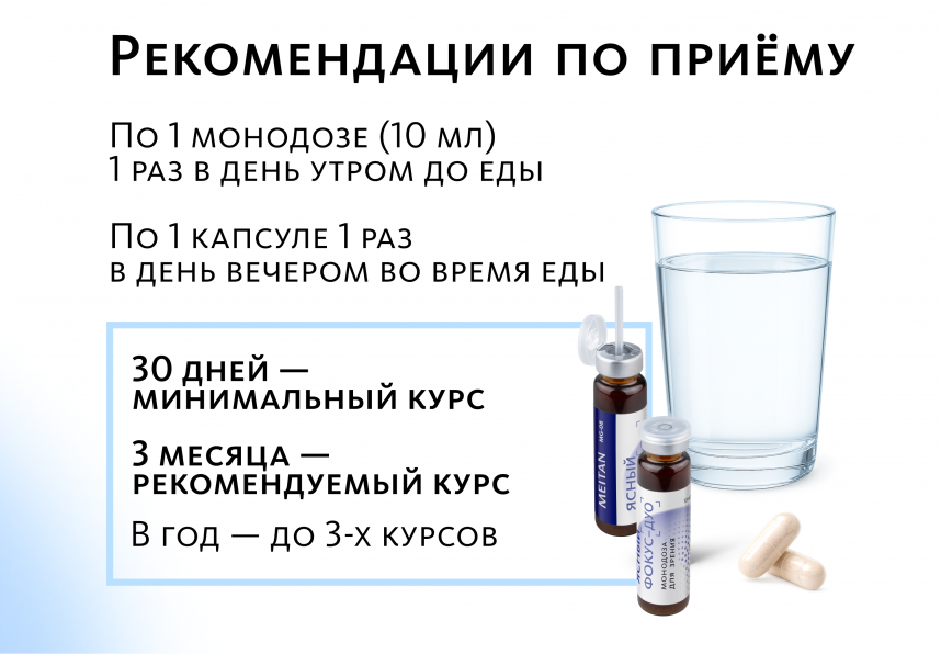 Комплекс для зрения Ясный фокус-Дуо (монодозы + капсулы) MEITANGreen MeiTan
