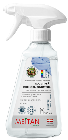 Высококонцентрированный ECO спрей-пятновыводитель для белых и цветных тканей MeiTan HOME MeiTan