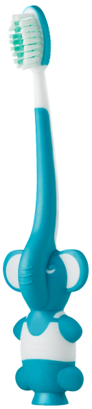 Зубная паста для детей «Клубничный смузи» + Детская зубная щетка с игрушкой (зеленая) – подарок «Облепиховый слон» MeiTan