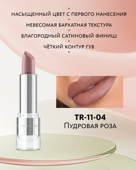 Бархатная помада для губ №4 Пудровая роза Tera MeiTan