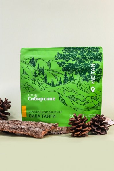 Вкусовой кедровый чай «Сила тайги» «Крепкое сибирское» MeiTan