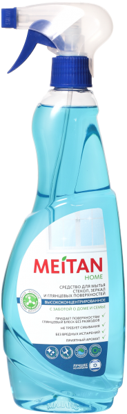 Средство для мытья стёкол, зеркал и глянцевых поверхностей высококонцентрированное MeiTan HOME MeiTan