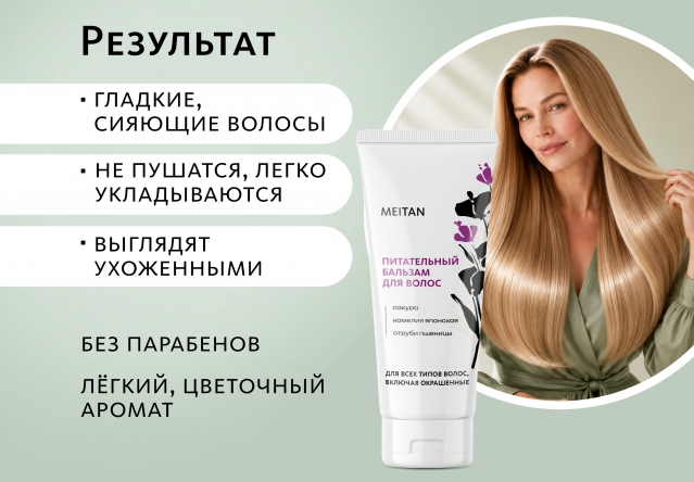 Питательный бальзам для волос Эксклюзивные разработки от МейТан MeiTan