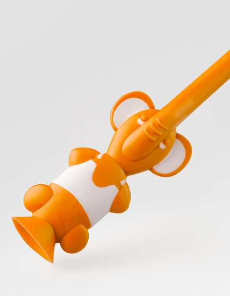 Детская зубная щётка с песочными часиками (оранжевая) Живая эмаль MeiTan