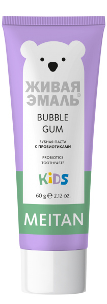 Зубная паста с пробиотиками BUBBLE GUM Живая эмаль MeiTan