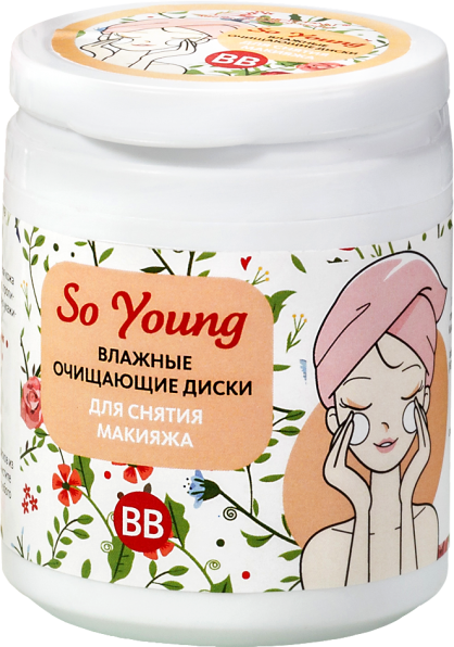 Влажные очищающие диски для снятия макияжа/ 100 шт.  So Young MeiTan