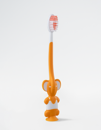Детская зубная щётка с песочными часиками (оранжевая) Живая эмаль MeiTan