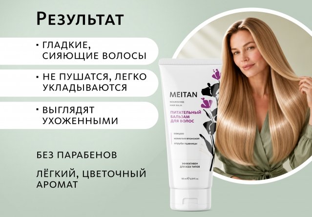 Питательный бальзам для волос Эксклюзивные разработки от МейТан MeiTan