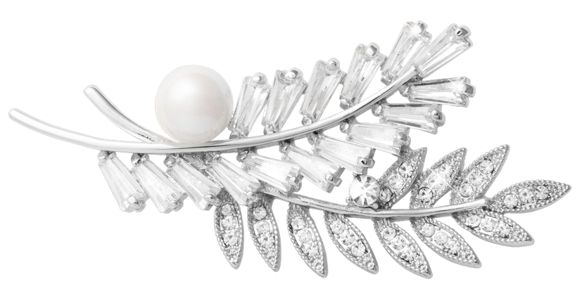 Брошь «Омела» в серебре, 1 шт. MeiTan style MeiTan