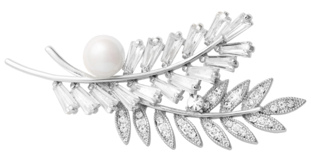 Брошь «Омела» в серебре, 1 шт. MeiTan style MeiTan