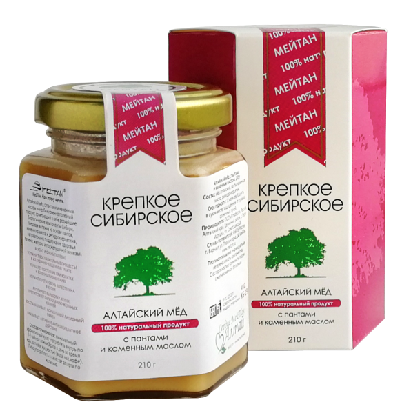 Алтайский мед с пантами и каменным маслом «Крепкое сибирское» MeiTan