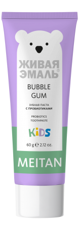 Зубная паста с пробиотиками BUBBLE GUM Живая эмаль MeiTan