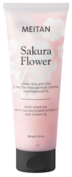 Скраб-гель для тела с экстрактом цветков сакуры и витамином B3 Si Ti MeiTan