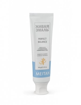 Зубная паста с пробиотиками и бамбуковым углём PERFECT BALANCE Живая эмаль MeiTan