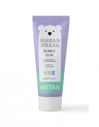 Зубная паста с пробиотиками BUBBLE GUM Живая эмаль MeiTan