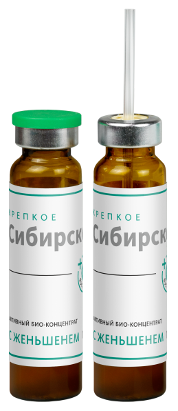 Тонизирующий активный био-концентрат с женьшенем, 5 шт. «Крепкое сибирское» MeiTan