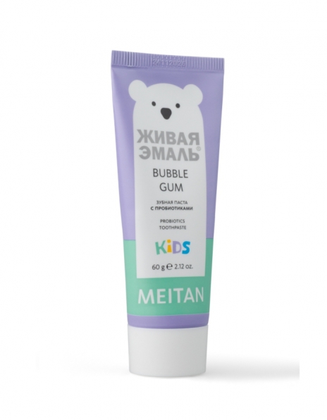 Зубная паста с пробиотиками BUBBLE GUM Живая эмаль MeiTan