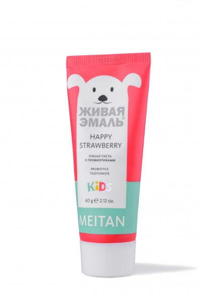 Зубная паста с пробиотиками HAPPY STRAWBERRY Живая эмаль MeiTan