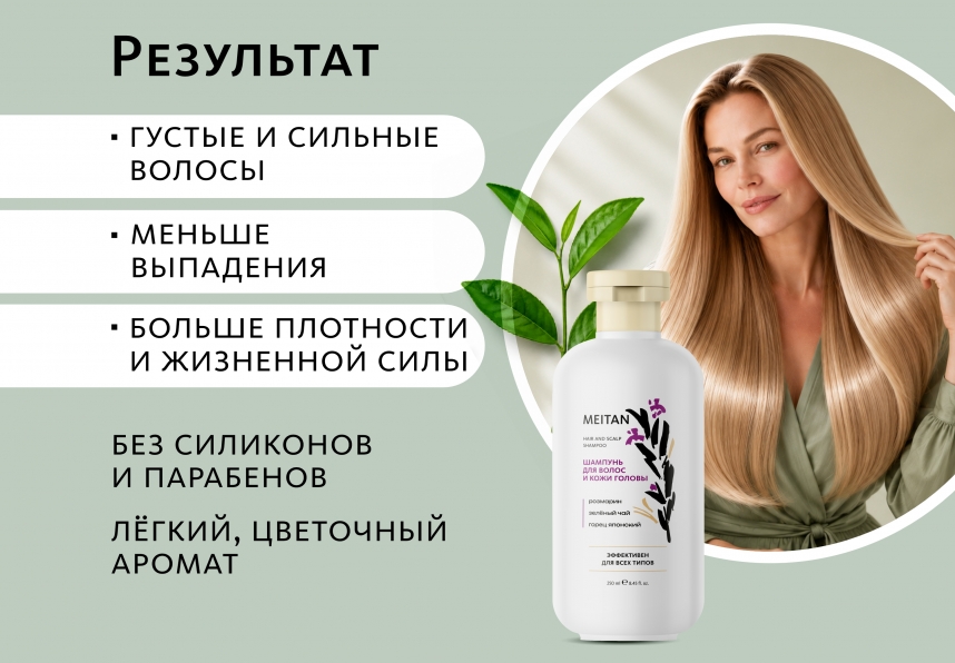 Шампунь для волос и кожи головы Эксклюзивные разработки от МейТан MeiTan