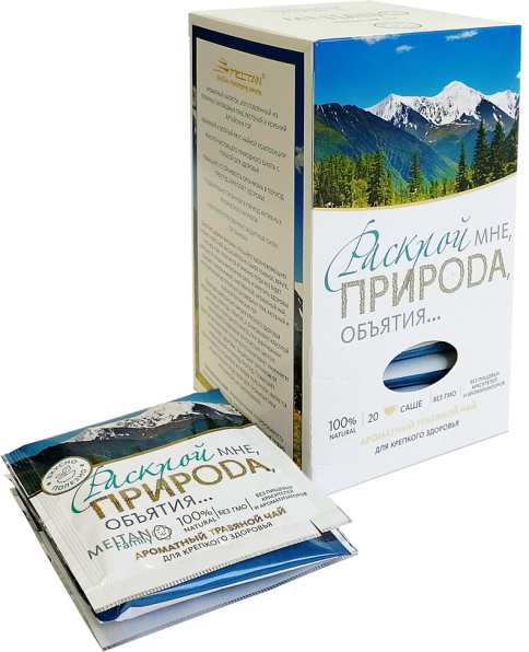 Ароматный травяной чай «Раскрой мне, природа, объятия» для крепкого здоровья, 20 саше MEITAN Family MeiTan