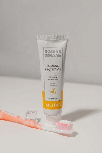 Зубная паста с экстрактом пчелиного яда IMMUNO PROTECTION Живая эмаль MeiTan
