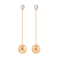 Stud Earrings «Euphoria» Pink Gold MeiTan style MeiTan