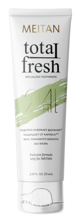 Зубная паста со вкусом мохито TOTAL FRESH 24H Живая эмаль MeiTan