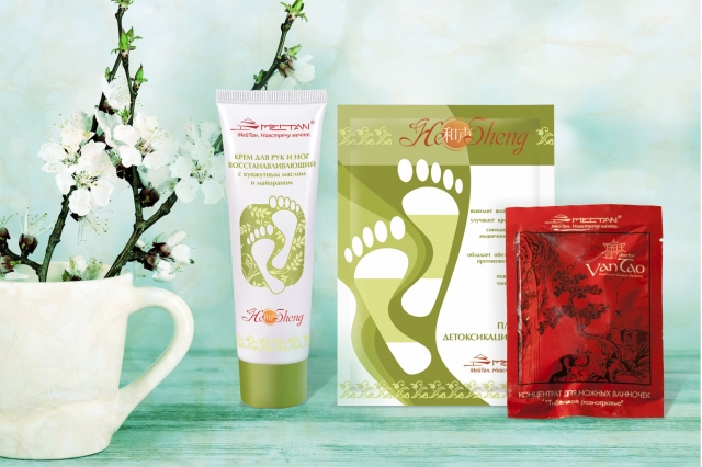 Набор для ухода за кожей ног и детоксикации организма He Sheng MeiTan