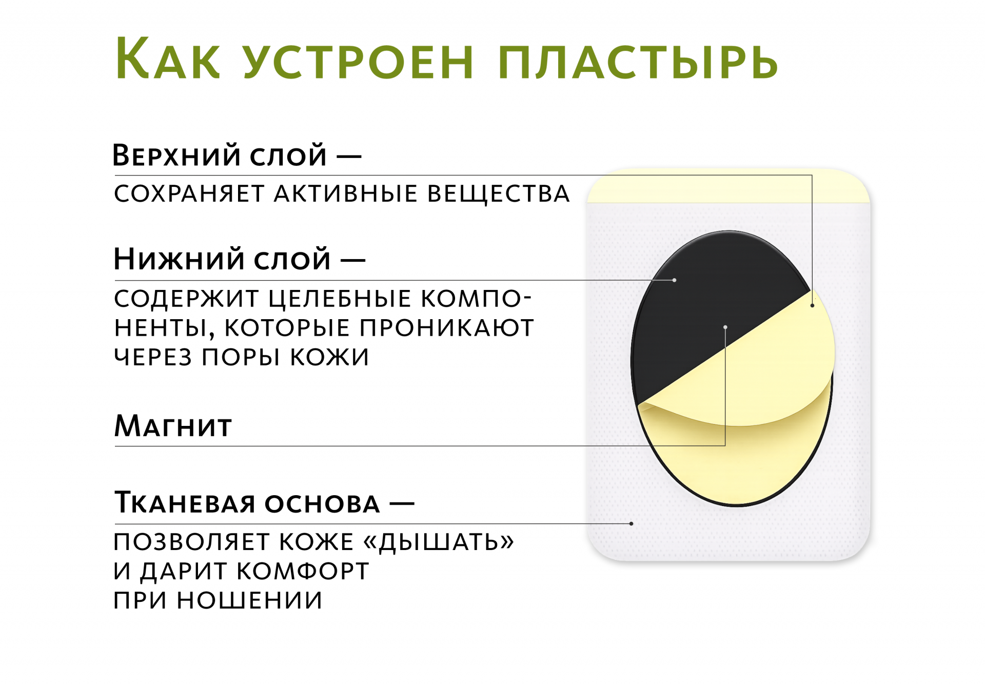 Магнитный био-стикер с ядом чёрных муравьев «То Тун» №6 ОТ СИЛЬНЫХ ВИДОВ БОЛИ